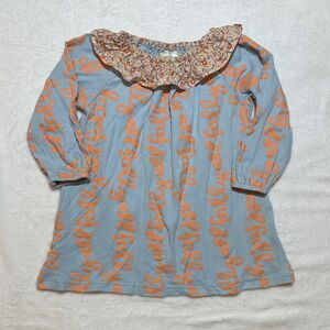 EUC Grace & James Happy Fall Yall dress with floral ruffle collar 2-3